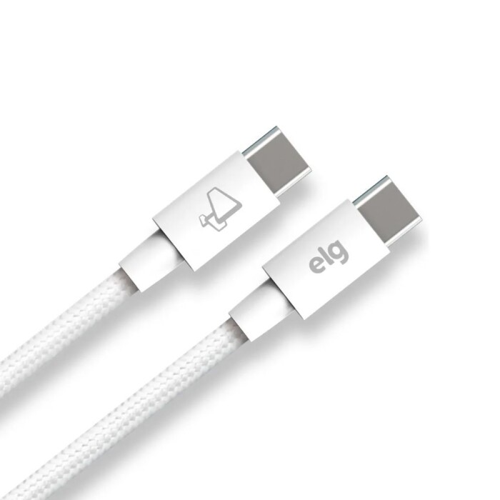 Cabo USB ELG Compativel para Tipo-C 60W 1 Metro Branco ELG TC60