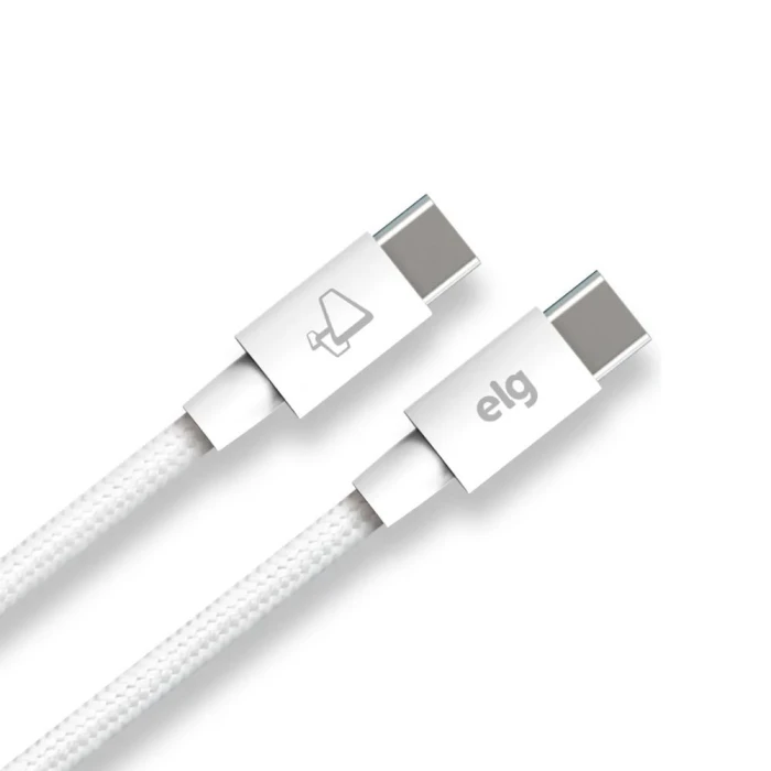 Cabo USB ELG Compativel para Tipo-C 60W 1 Metro Branco ELG TC60