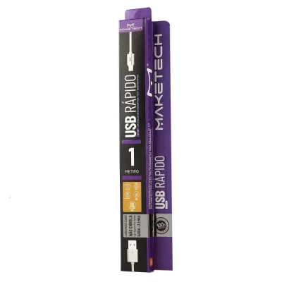 Cabo USB Lightning 1 Metro Branco SY-03 Maketech