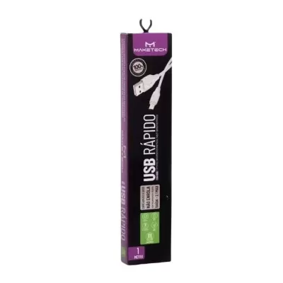 Cabo USB Micro USB 1 Metro Branco CA-125 Maketech