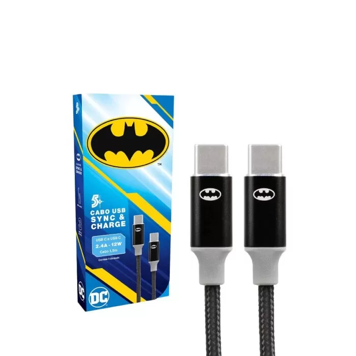 Cabo Usb-C P/ Usb-C 1,5M 12W Batman Novo