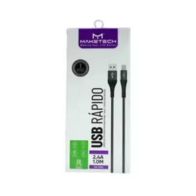 Cabo Usb Micro Usb 1M Preto Ca-101A Maketech Novo