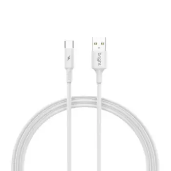 Cabo Usb Tipo C Alta Elasticidade Branco 1m Bright