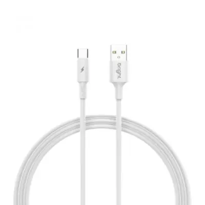 Cabo Usb Tipo C Alta Elasticidade Branco 1m Bright