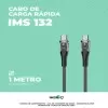 Cabo Usb Tipo C Para Tipo C Com Carga Rápida 1M 60W Preto Cabo Usb Tipo C Para Tipo C Com Carga Rápida 1M 60W Preto