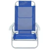 Cadeira De Praia Sunny Alumínio Com 6 Posições Azul Bel