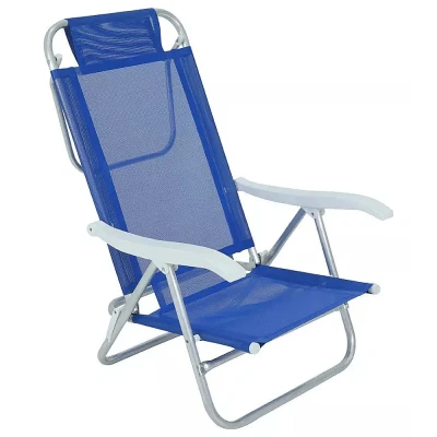 Cadeira De Praia Sunny Alumínio Com 6 Posições Azul Bel
