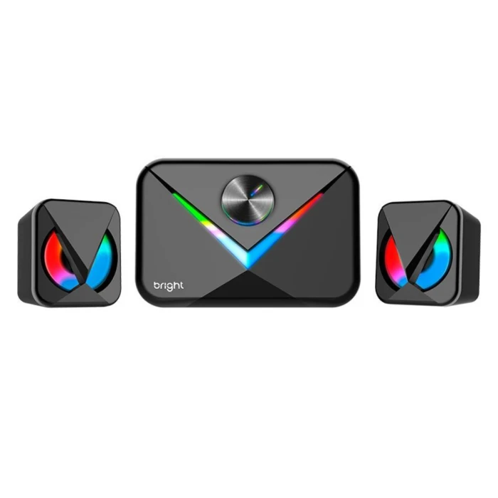 Caixa De Som Gamer Multimidia Speaker Rgb Cx004 Bright