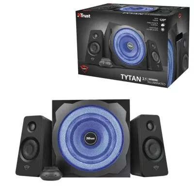 Caixa De Som Tytan Led Azul Gxt 628 Trust Novo