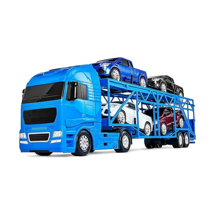 Caminhão Cegonheira Diamond Cor Azul De Brinquedo Roma 1321 Caminhão Cegonheira Diamond Cor Azul De Brinquedo Roma 1321