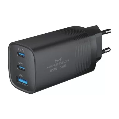Carregador 2X Usb 1X Usb 65W Gan Cm-6553 Maketech Novo