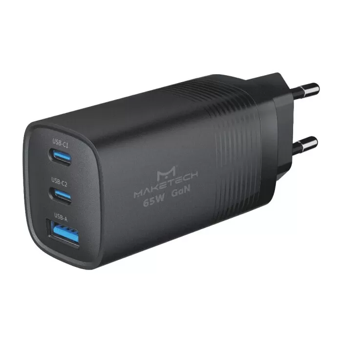 Carregador 2X Usb 1X Usb 65W Gan Cm-6553 Maketech Novo