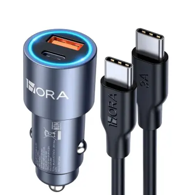 Carregador Carro Duas Portas Usb Com Cabo Para Celular