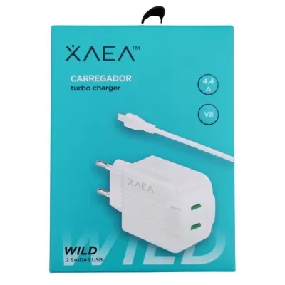 Carregador De Parede Turbo 2X Usb Branco Wild Xaea Novo