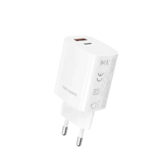 Carregador Dual USB Type-C 30W T51 DP Compatível Rock Space