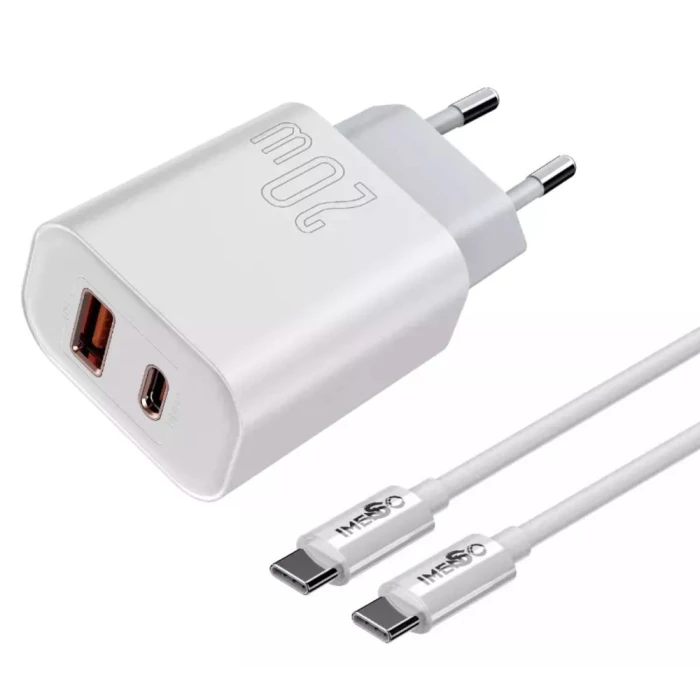 Carregador Para Celular Tipo-C Para Tipo-C 20W Branco Imenso