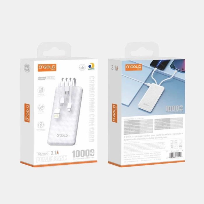 Carregador Portátil 4 Em 1 20.000mah 3.1a Bte-81a