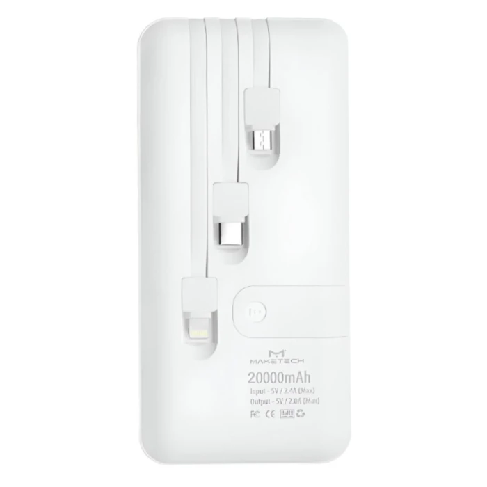 Carregador Portatil Cabo Acoplado 20000mah Bt-2020 Maketech