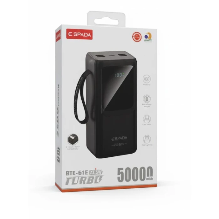 Carregador Portátil Powerbank 50000Mah Bte-61E Com Duas Saídas Usb
