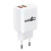 Carregador Rápido Duplo Lightning 18W Branco Imenso IMS-233