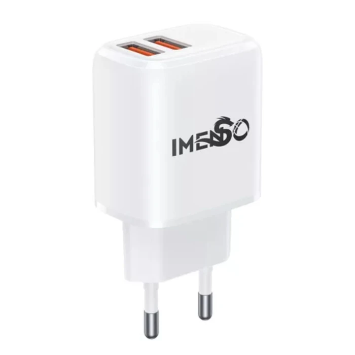 Carregador Rápido Duplo Lightning 18W Branco Imenso IMS-233