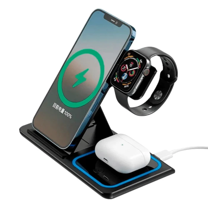 Carregador Sem Fio Para Celular/Watch 3 Em 1 X-Cell Carregador Sem Fio Para Celular/Watch 3 Em 1 X-Cell