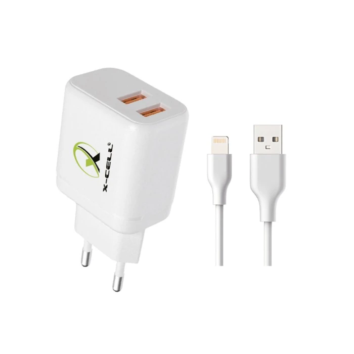 Carregador Turbo Com Cabo Lightning 25W Branco X-Cell