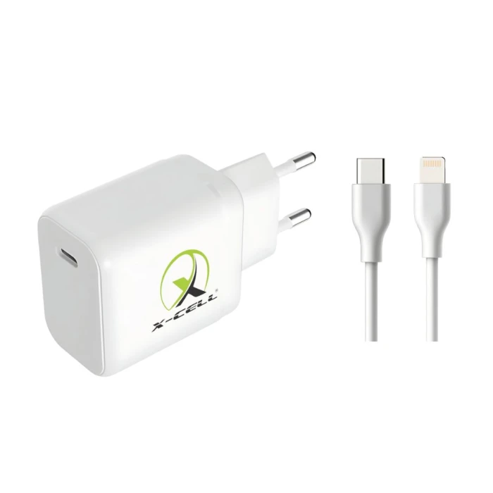 Carregador Turbo Com Cabo Lightning 40W Branco X-Cell