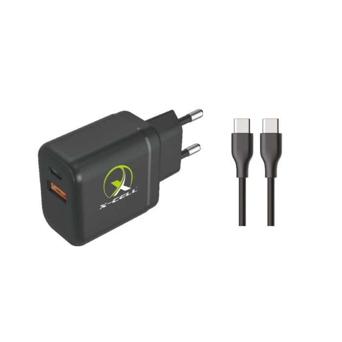 Carregador Turbo Com Cabo Tipo-C 40W Preto X-Cell XC-UR100
