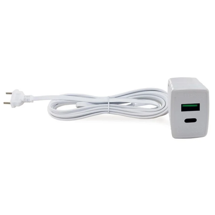 Carregador Usb A+ Usb C 3A 3 Metros Branco Ccp001