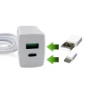Carregador Usb A+ Usb C 3A 3 Metros Branco Ccp001 Carregador Usb A+ Usb C 3A 3 Metros Branco Ccp001