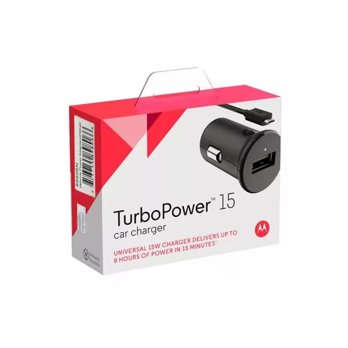 Carregador Veicular Turbo 15W Micro Usb Motorola Preto Novo Carregador Veicular Turbo 15W Micro Usb Motorola Preto Novo