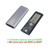 Case Moderno Gaveta P/ SSD M2 NVME PCIE USB/Tipo-C Exbom Case Moderno Gaveta P/ SSD M2 NVME PCIE USB/Tipo-C Exbom