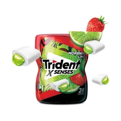 Chiclete Trident Xsenses Morango E Limão Novo