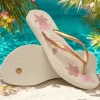 Chinelo Havaianas De Dedo Feminino Bege E Dourado 39/40