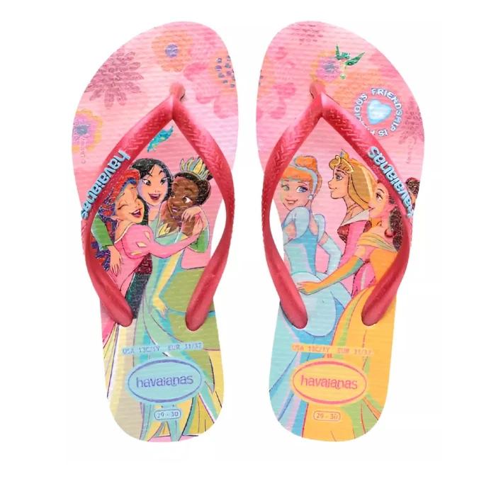 Chinelo Havaianas De Dedo Kids Slim Princess Rosa 31/32