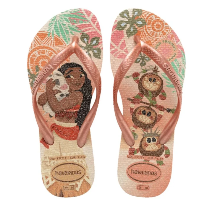 Chinelo Havaianas De Dedo Kids Slim Princess Rose 23/24