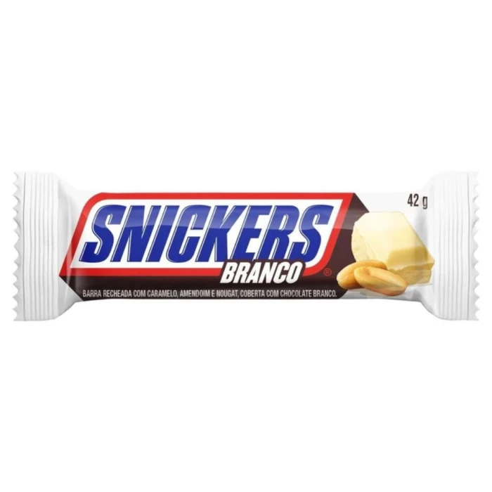 Chocolate Snickers Branco 42G Delicioso Caramelo Crocante