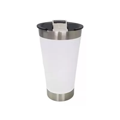 Copo Térmico Com Abridor Beer Pint Branco 502Ml