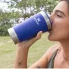 Copo Térmico Com Tampa 473Ml Azul Lapis Stanley Novo
