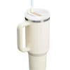Copo Térmico Stanley Quencher Com Canudo Cream 1.18L Copo Térmico Stanley Quencher Com Canudo Cream 1.18L