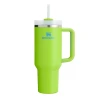 Copo Térmico Stanley Quencher Com Canudo Verde Limão 1.18L Copo Térmico Stanley Quencher Com Canudo Verde Limão 1.18L