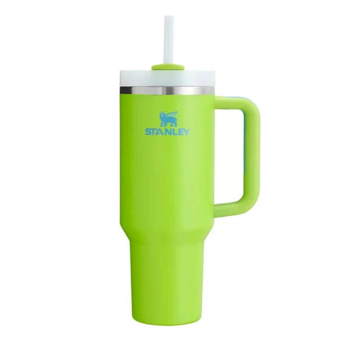 Copo Térmico Stanley Quencher Com Canudo Verde Limão 1.18L Copo Térmico Stanley Quencher Com Canudo Verde Limão 1.18L