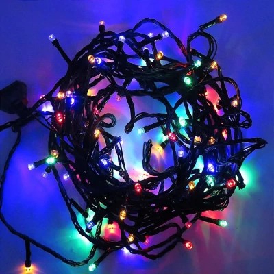 Cordão Luminoso Pisca Pisca Colorido com 96 LEDs RGB 220V