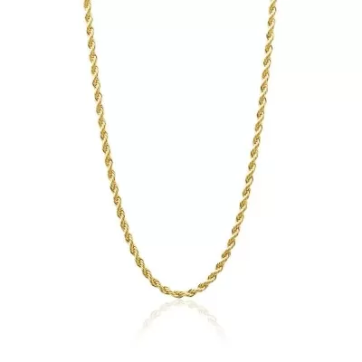 Corrente Banhada Dourada Baiano Liso 2Mm Tamanho 45