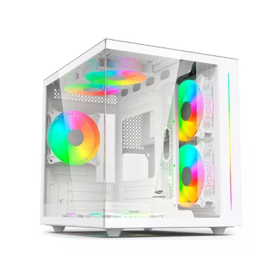 Gabinete Gamer Aquarius Vidro Temperado C3Tech Branco