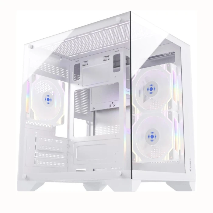 Gabinete Gamer Clarity Cor Branco Aquário Vidro Fortrek