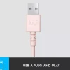 Headset Com Fio Usb-A Logitech H390 Cor Rose Headset Com Fio Usb-A Logitech H390 Cor Rose