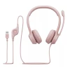 Headset Com Fio Usb-A Logitech H390 Cor Rose Headset Com Fio Usb-A Logitech H390 Cor Rose