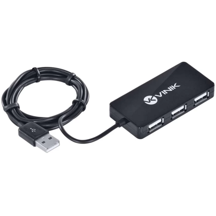 Hub USB 2.0 Com 4 Portas HUV-20 Cor Preto Vinik